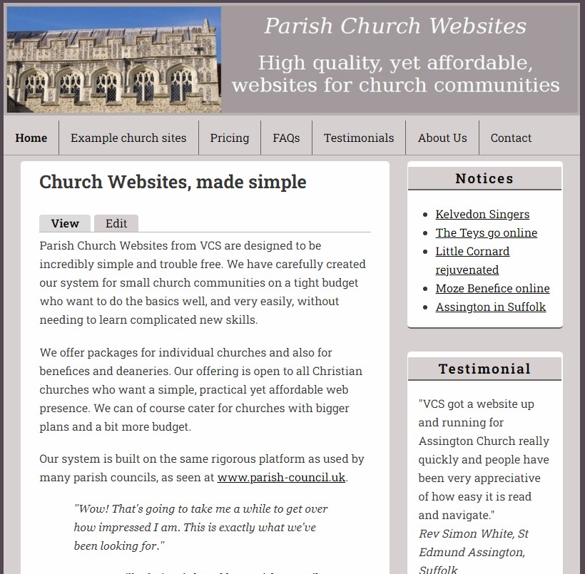 VCS Parish Church screen shot